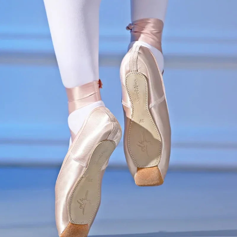 Femmes chaussures de danse de Ballet enfant et adulte chaussures de Pointe de Ballet professionnel avec rubans chaussures femme Zapatos Mujer baskets filles
