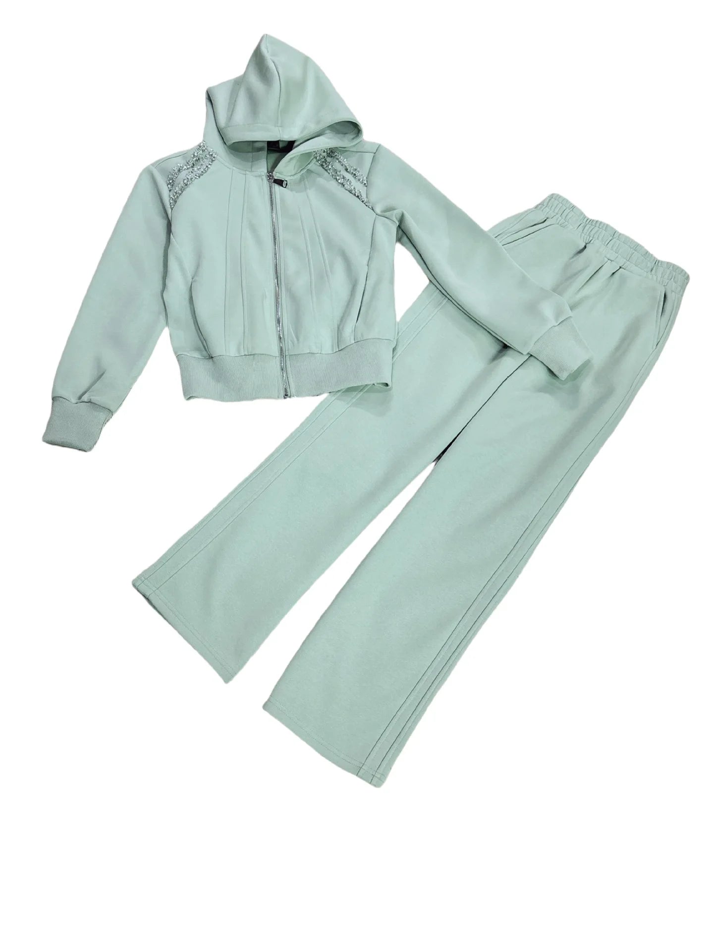 Ensemble de vêtements de sport décontractés pour femmes, sweat à capuche amincissant pour jeunes, tendance, deux pièces, en Polyester, manches longues, confortable, printemps automne