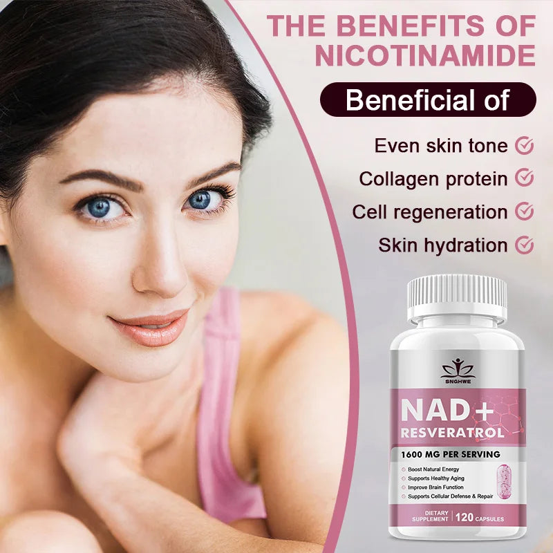 Anti - âge NAD + Supplément Capsules - Nicotinamide ribose substitut, énergie naturelle et santé cellulaire nad Supplément - anti - âge Booster cellulaire