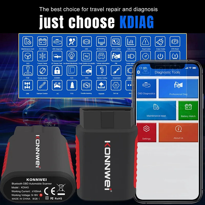 2026 KONNWEI KDIAG système complet Scanner automatique réinitialiser SAS EPB Service ECU programmeur OBD OBD2 outil de Diagnostic de voiture pk Thinkdiag MINI