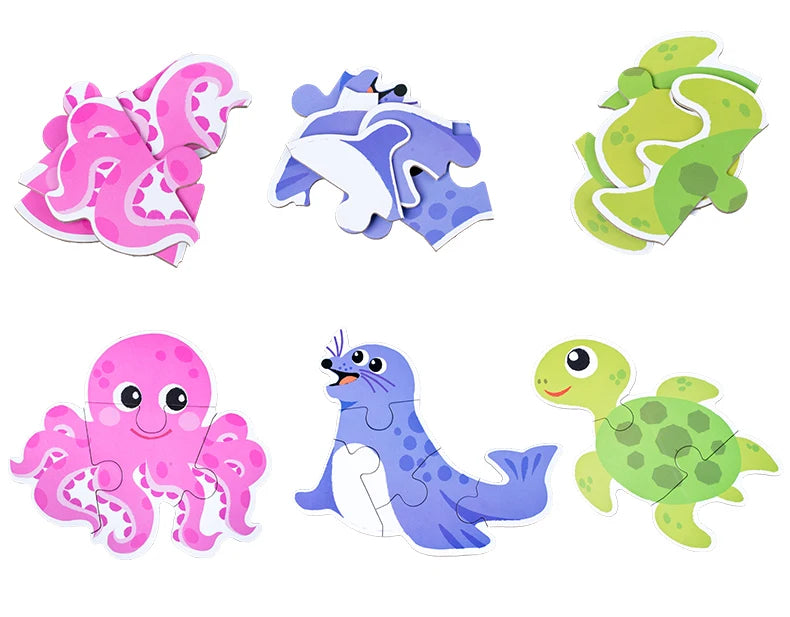 Montessori bébé Puzzle jouets éducatifs pour enfants 2 à 4 ans enfant en bas âge 3D Puzzle en bois enfants boîte de fer jeux de Puzzle jouets