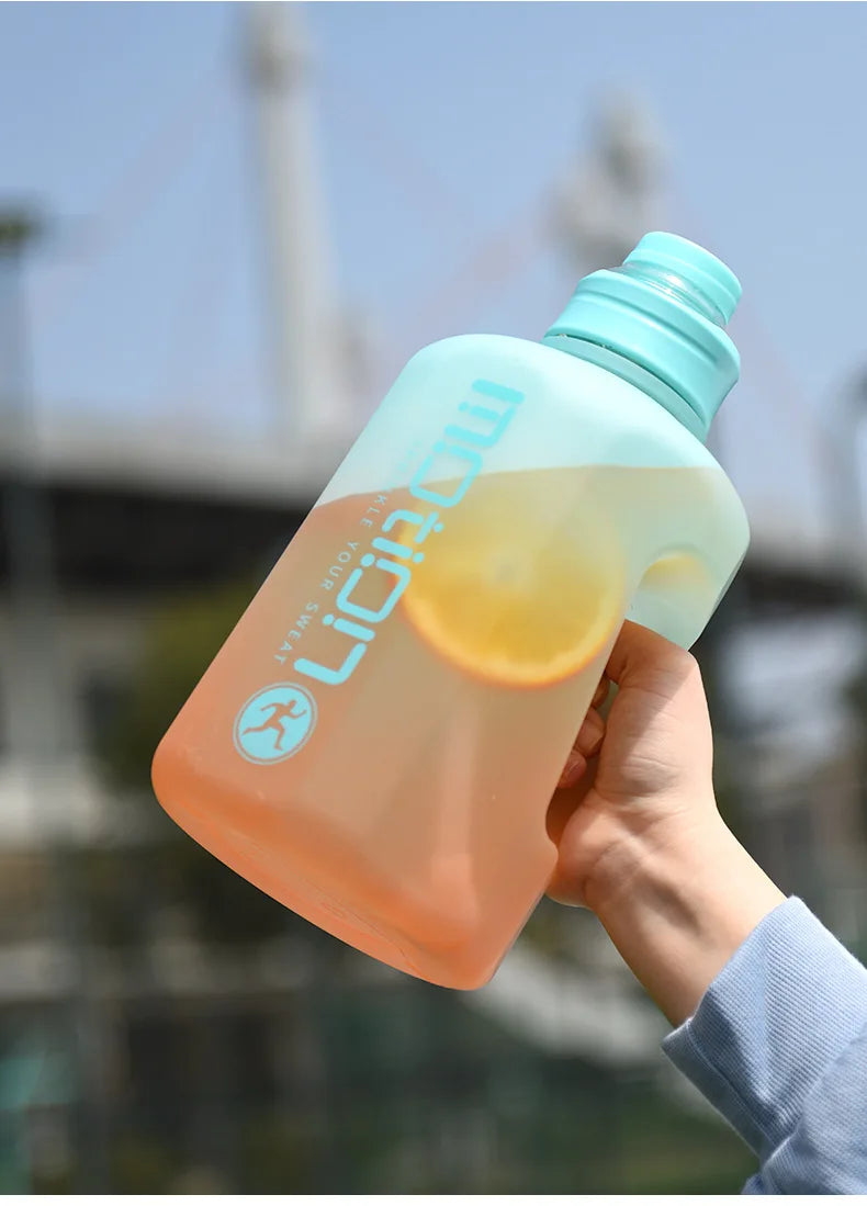 Bouteille d'eau de sport de grande capacité fecL, bouilloire de fitness en plein air, tasse d'eau en plastique nickel é, grand baril à souder portable pour étudiants