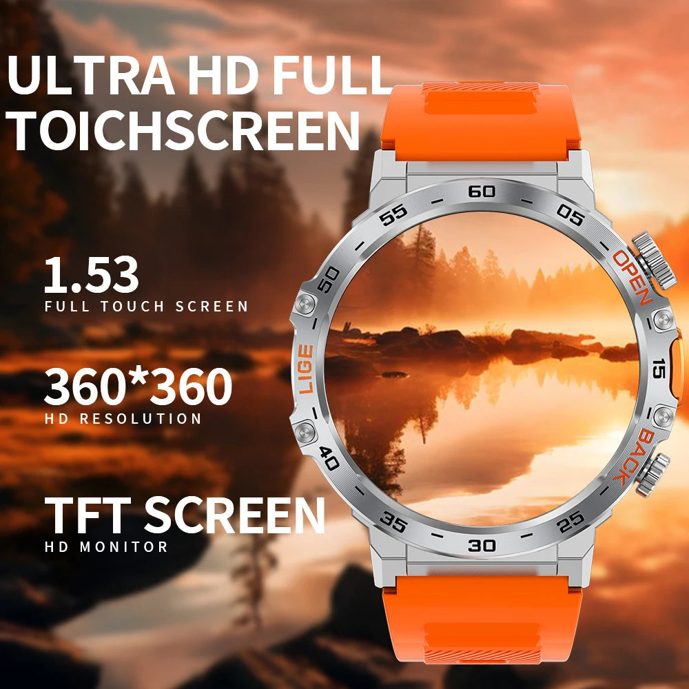 LIGE 2025 montre intelligente hommes Sport montres lampe de poche LED 360*360 Ultra HD écran étanche Fitness Bluetooth appel hommes Smartwatch