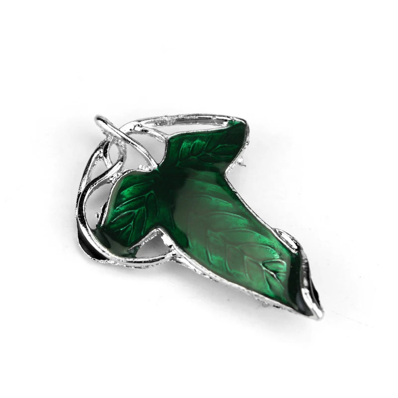 Green leaf elf brooch of Lorien, Tolkien Galadriel Legolas Frodo Baggins Aragorn tree enamel badge film jewelry wholesale