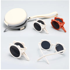 Mignon petit ours pliant enfants lunettes de soleil garçons filles Protection solaire lunettes de soleil mode bébé Protection UV lunettes pour enfants