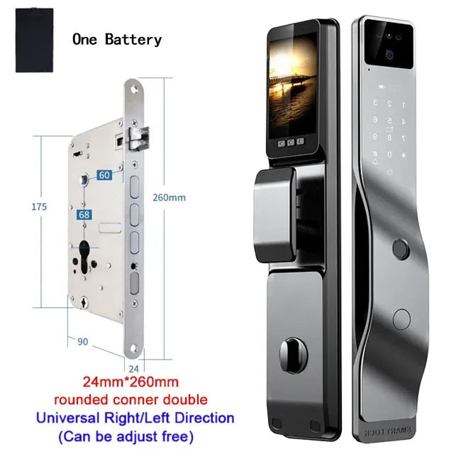 Tuya App serrure intelligente maison antivol porte serrure d'empreintes digitales avec caméra mot de passe serrure grande serrure de porte