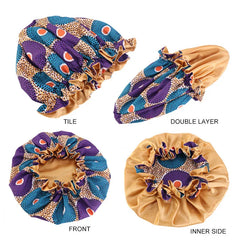 Bonnet de nuit élastique pour enfants, imprimé africain, Turban doublé en Satin, chapeau de nuit, Turban pour enfants, outils de coiffure