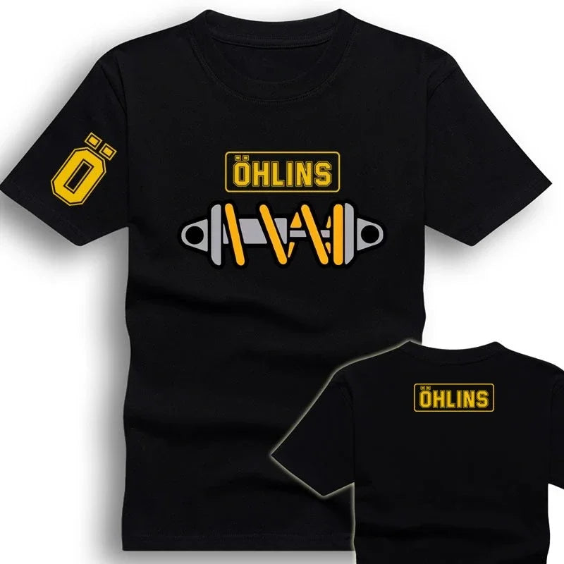 Desktop_Amazing Men's Ohlins Shock Suspension Car Motorcycle Sport Racing T-Shirt Summer Casual Oversized Short Sleeve