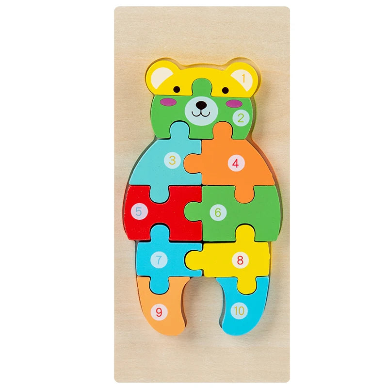 Puzzles en bois Montessori pour enfants, jouets pour tout-petits de 2 à 3 et 4 ans, jouet dinosaure