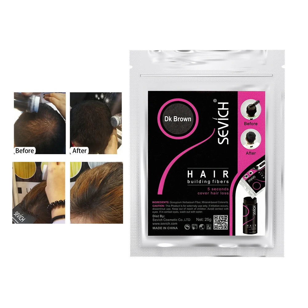 SEVICH fibre de cheveux 100g kératine fibre de cheveux poudre épaississante fibre de renforcement des cheveux Spray poudre de repousse instantanée perte de cheveux dissimuler