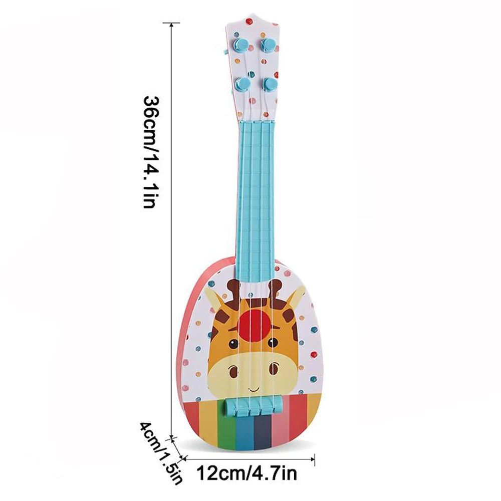 Jouet de guitare ukulélé pour tout-petits, Instruments de musique d'éducation précoce, Mini jouets d'apprentissage de guitare à 4 cordes, jouets interactifs Parent-enfant
