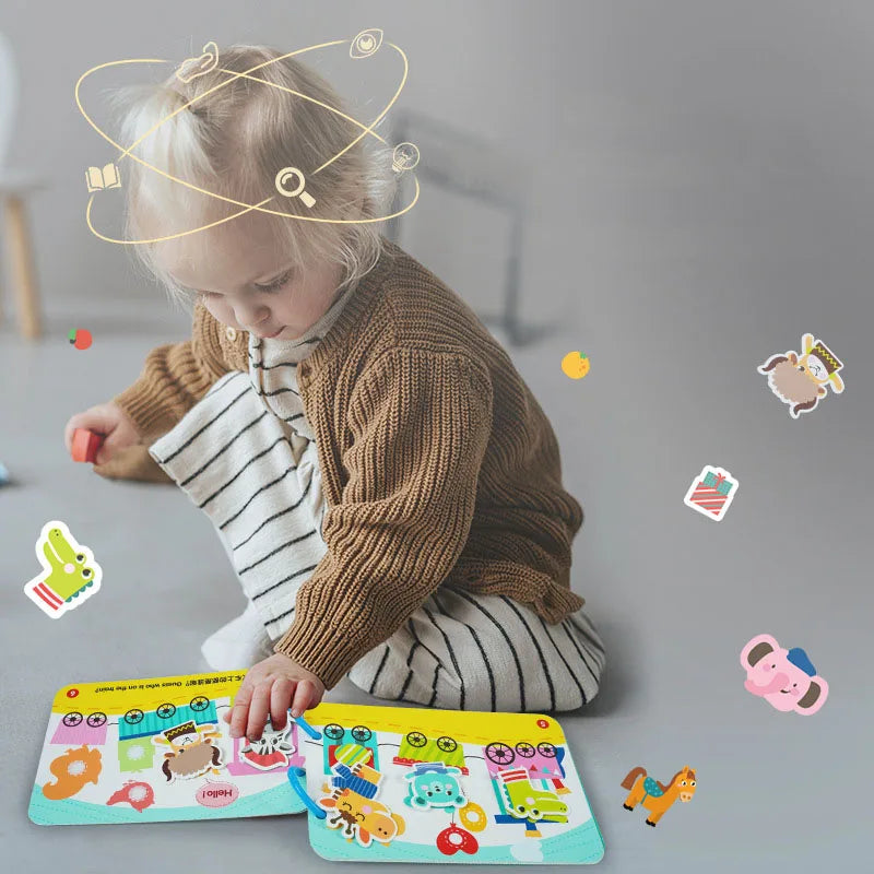 Livre occupé Montessori pour enfants en bas âge, jouets éducatifs pour bébés, livre silencieux, chiffres d'animaux, puzzle assorti