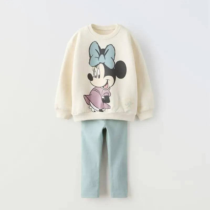 Minnie Mouse modèle bébé fille automne sweat costume conception populaire hauts + Leggings deux pièces ensemble enfants vêtements ensemble pour enfants