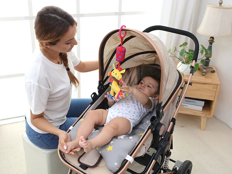 Hochets suspendus sensoriels pour nouveau-né, jouets doux d'apprentissage précoce, poussette en peluche pour enfants, lit de voiture pour nourrissons, berceau avec anneau de dentition pour les tout-petits