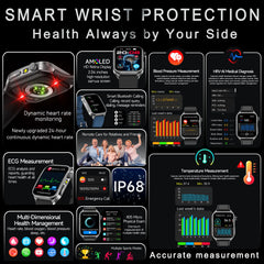 2025 nouvelle montre intelligente 2.04 pouces écran acide urique lipides sanguins composition corporelle cinq détecteurs 650mAh sport HD appel montre intelligente