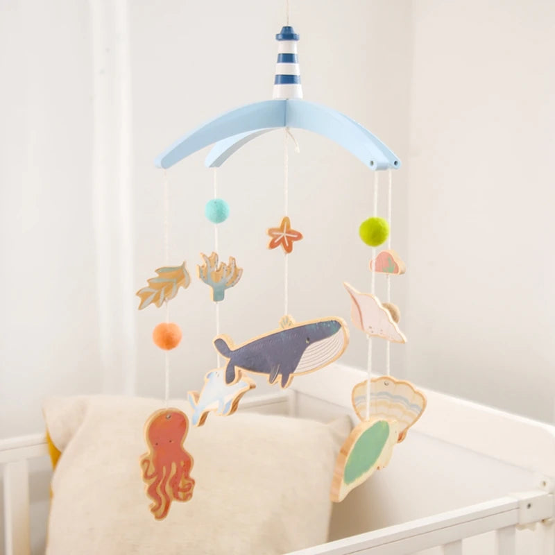 Hochets pour nouveau-né de 0 à 12 mois, jouets en feutre doux, cloche de lit de baleine, berceau Mobile suspendu, carrousel Musical, jouet pour garçons et filles, cadeau