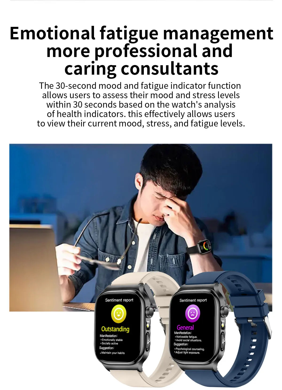 2025 nouvelle montre intelligente 2.04 pouces écran acide urique lipides sanguins composition corporelle cinq détecteurs 650mAh sport HD appel montre intelligente