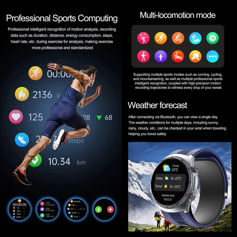 2025 santé montre intelligente NFC ECG pompe à Air pression artérielle oxygène sanguin ECG + PPG Bluetooth appel NFC montre intelligente pour hommes femmes Airbag
