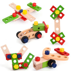 Jouets éducatifs Montessori pour enfants, boîte à outils en plastique et bois, ensemble de jeu de Simulation, assemblage de vis d'écrou, outil de charpentier de Simulation