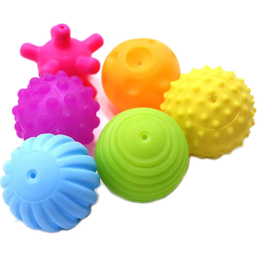 Boules texturées pour bébé, jeu sensoriel, activité de 6 à 12 mois, balle multi-doux, jouets de douche Montessori pour enfants, meilleur cadeau, 6 pièces