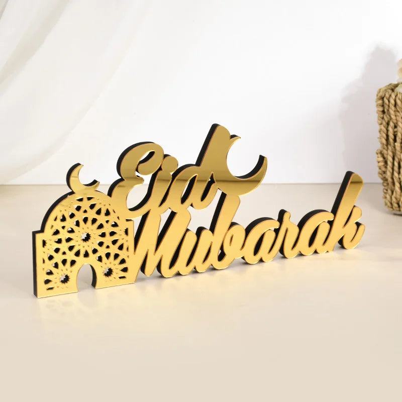 Ornement acrylique du Ramadan Mubarak 2025 Eid Mubarak Ramadan Kareem, décoration pour la maison, décor de fête musulmane islamique, cadeau Eid Al Adha