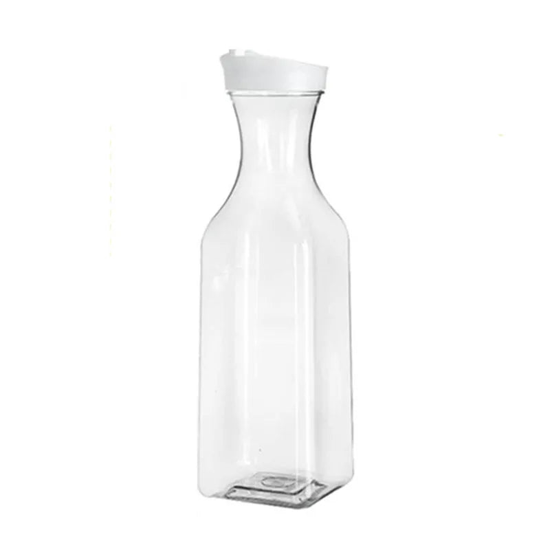 Grande bouteille d'eau en plastique avec bouchon rabattable, récipient à jus à base carrée, bouteille d'eau en plastique transparent, bouteille de lait de boisson, 50 oz