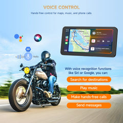 Motorcycle GPS with 6.25" touchscreen – Wireless CarPlay and Android Auto, Waterproof, Plug &amp; Play