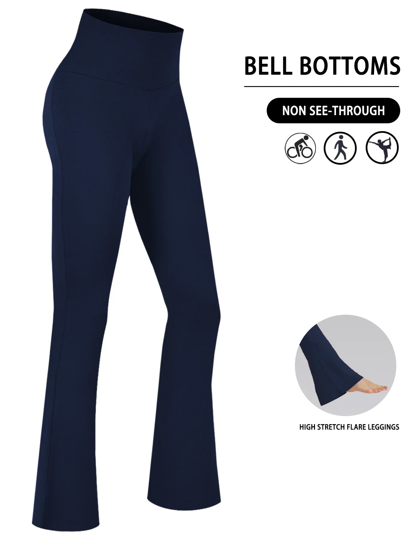 Pantalon évasé Super doux pour femmes, taille haute, contrôle du ventre, Leggings de Yoga, bas de cloche