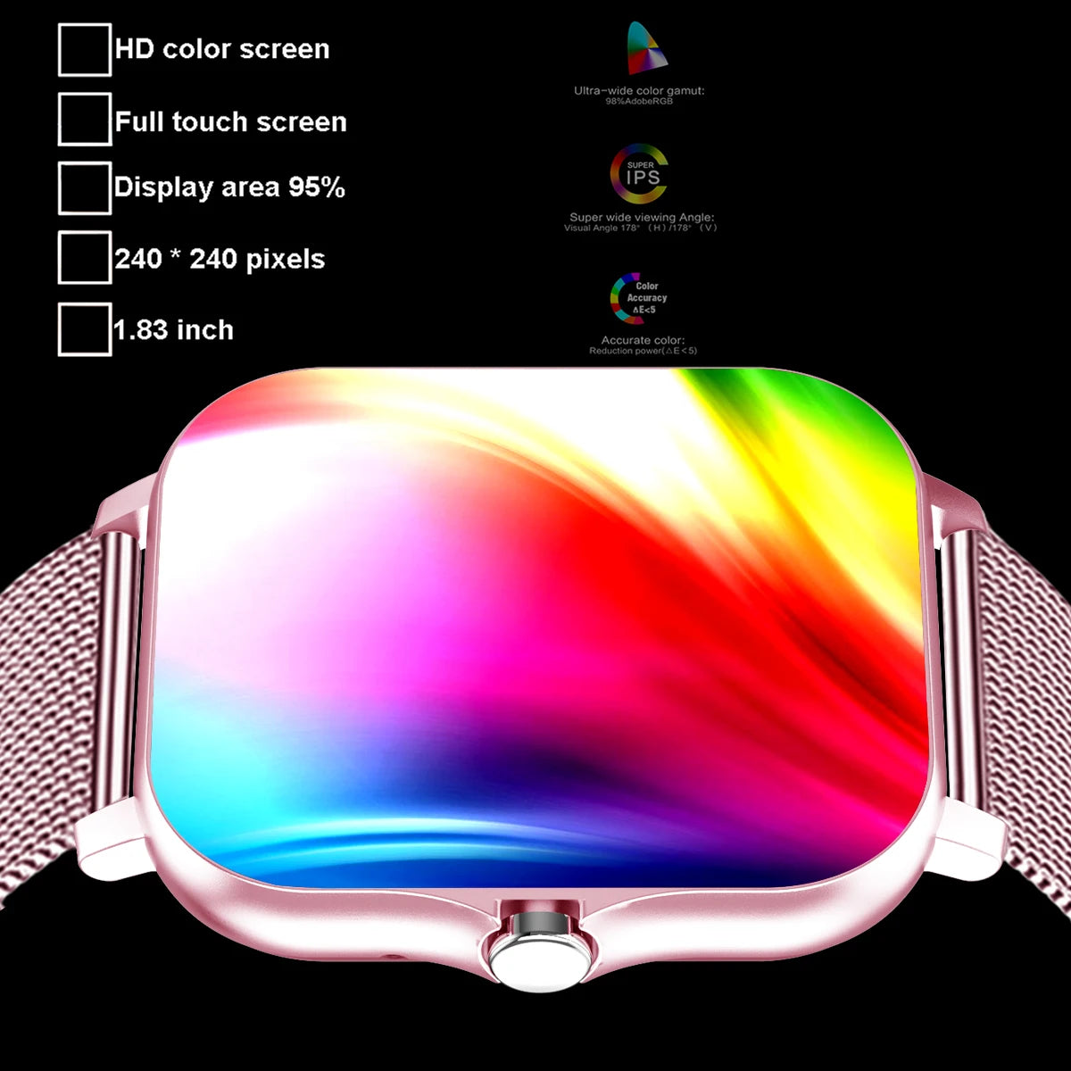 2025 nouvelle montre intelligente hommes femmes cadeaux 1.83 ''écran tactile complet Sport Fitness Tracker Smartwatch hommes BT appels numérique smarthwhatch