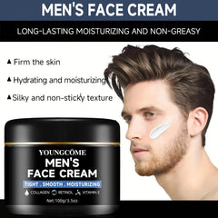 Crème hydratante au collagène pour hommes avec rétinol et vitamines, crème hydratante rafraîchissante et anti-rides