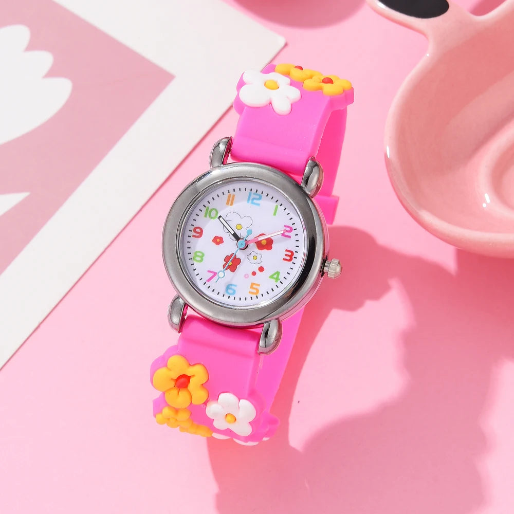Nouveaux enfants montres dessin animé montres rose Silicone Quartz montre-bracelet cadeau d'anniversaire fille garçon enfants temps d'étude fille montre Reloj