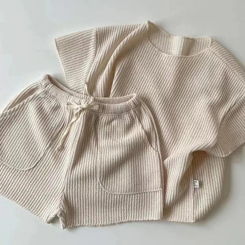 Ensemble de vêtements pour enfants, t-shirt + short pour nouveau-né, ensemble de jogging décontracté, 2 pièces, pour garçons et filles, nouvelle collection printemps été