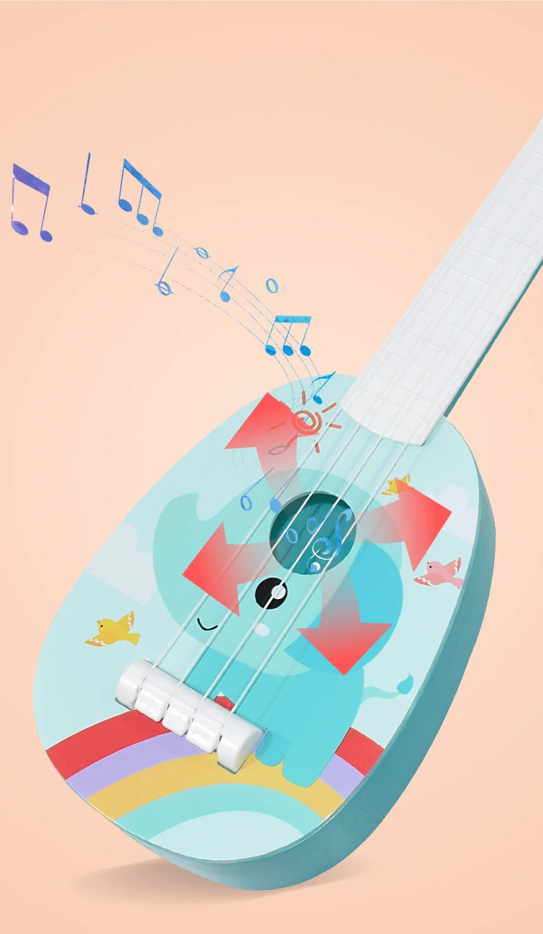 Jouet de guitare ukulélé pour tout-petits, Instruments de musique d'éducation précoce, Mini jouets d'apprentissage de guitare à 4 cordes, jouets interactifs Parent-enfant