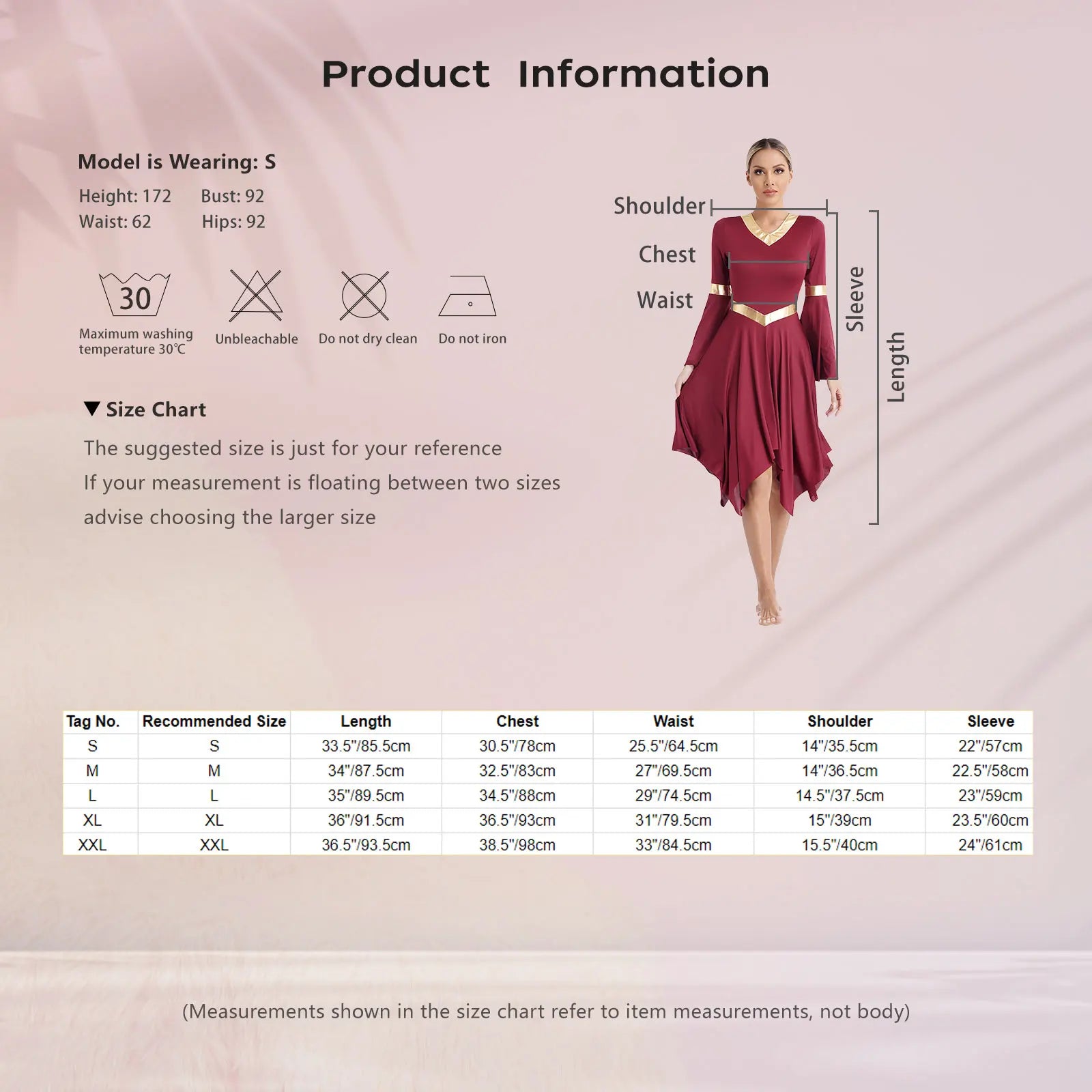 Robe de danse lyrique à manches longues pour femmes, robe à ourlet irrégulier, costume de spectacle liturgique, vêtements de danse modernes, culte de la chorale d'église