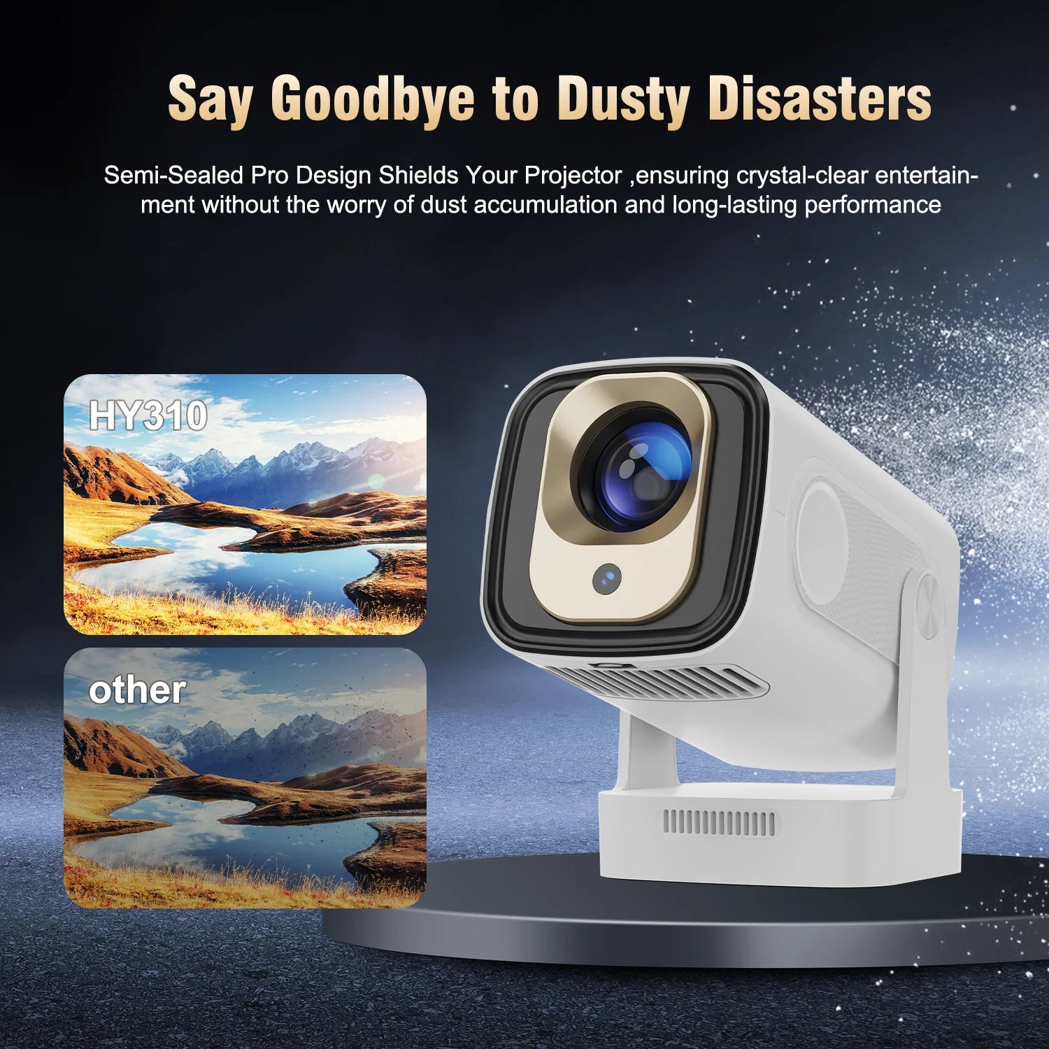 Magcubic HY310 projecteur à mise au point automatique 1080P natif 4K 330ANSI Android 11 WiFi6 BT5.4 Mini projecteur de film extérieur avec Air Mouse