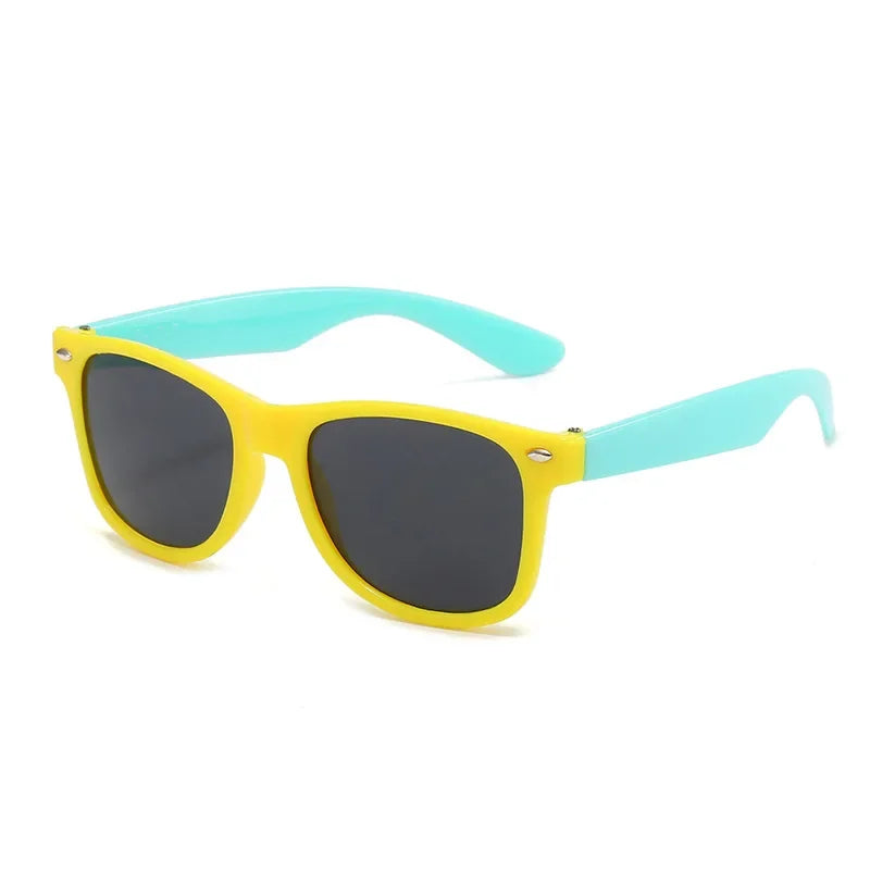 Lunettes de soleil à monture carrée pour garçons et filles, lunettes de soleil rétro pour enfants, protection UV extérieure, lunettes de soleil mignonnes