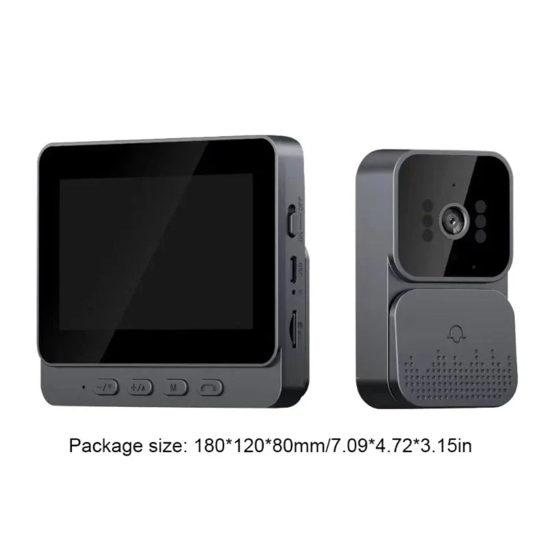 Sonnette de porte intelligente sans fil avec caméra vidéo, détection de mouvement IR, alarme de sécurité à domicile, interphone bidirectionnel, Wi-Fi 2.4G