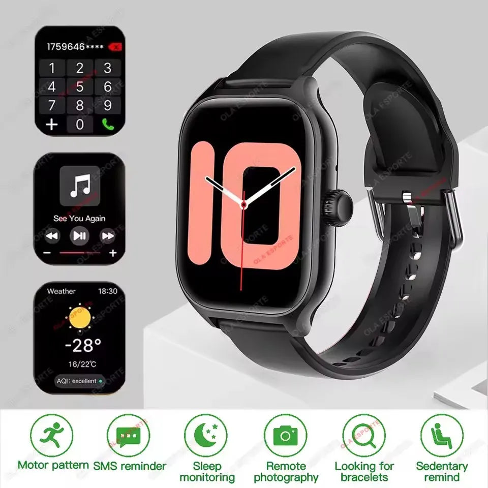 Nouvelle montre intelligente 2.01 pouces HD affichage réponse faire appel Message vue Modes de Sport bricolage cadran prévisions météorologiques pour hommes femmes