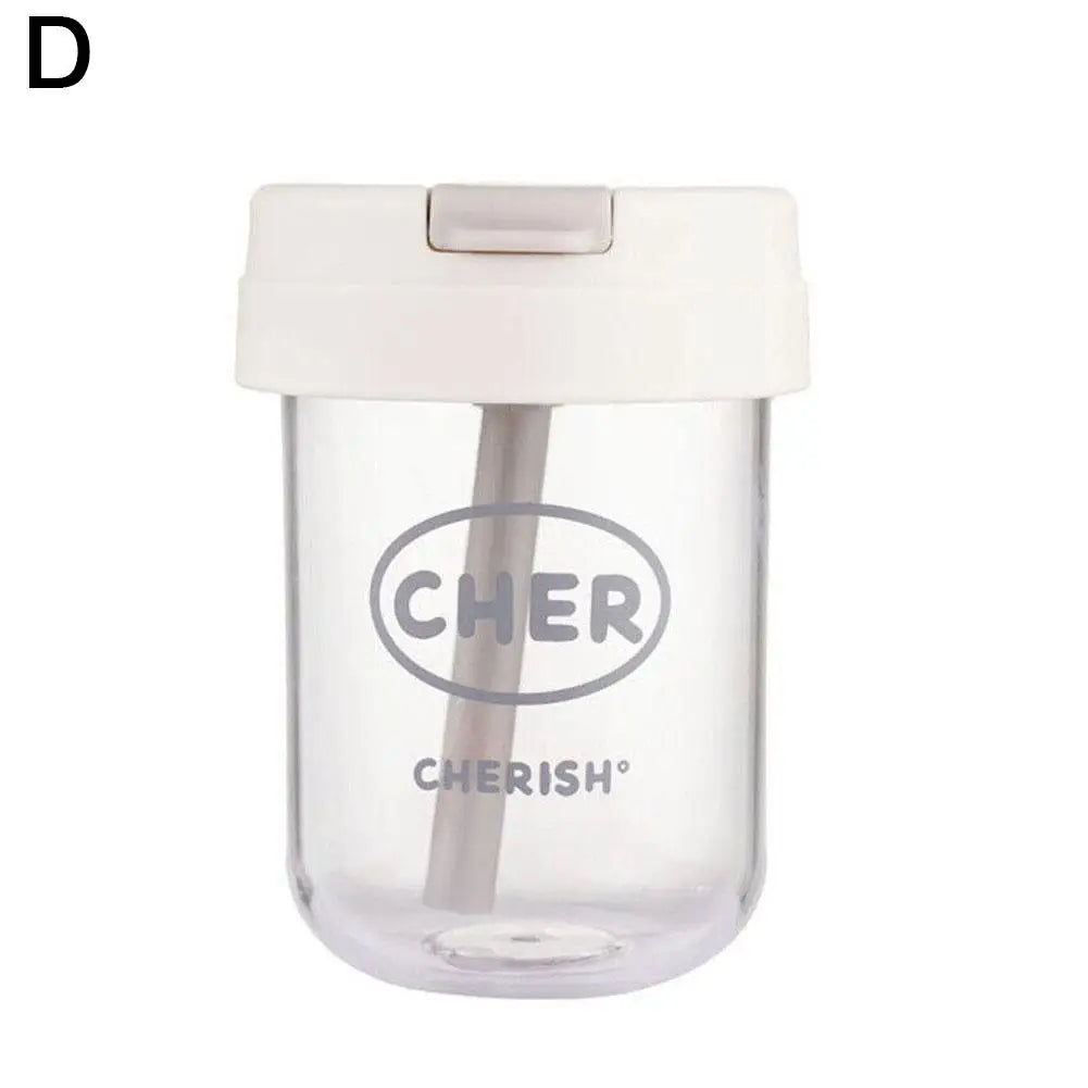 Mini Bouteille d'Eau avec Paille Anti-Chute pour Enfant Fille, 300ml, Mignon, Portable, pour dehors en Plein Air, Lait, Café, Frite, Thé