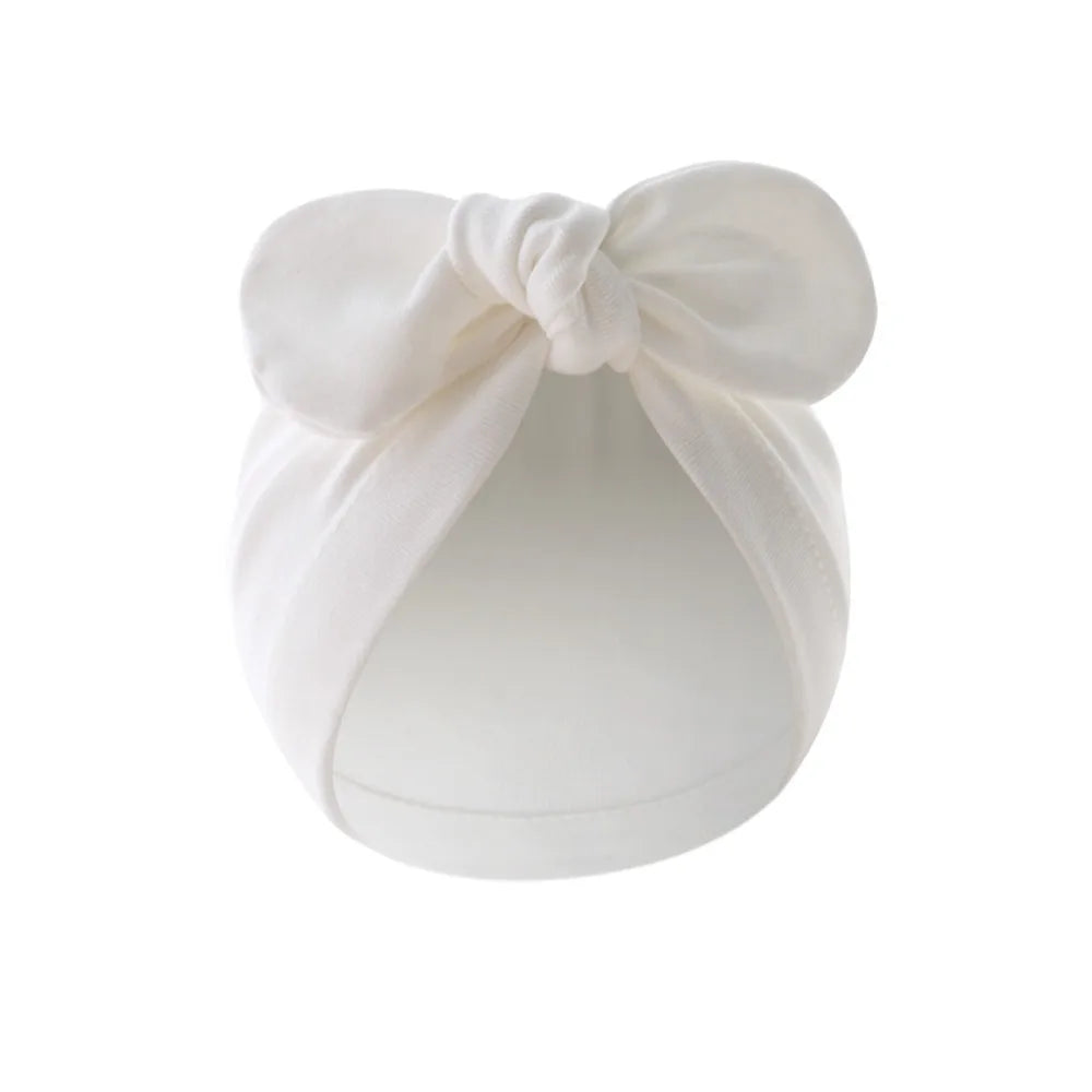 Bébé filles garçons chapeau mignon fleur noeud oreilles de lapin chapeau coton nouveau-né bonnet casquettes pour enfants enfant en bas âge infantile cheveux accessoires