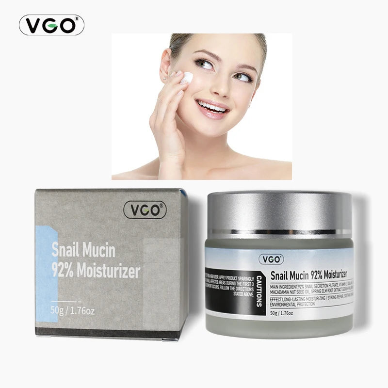 VGO-Crème hydratante à la mucine d'escargot 92%, pour peaux sèches et sensibles, 50g/1.760zCleanser, hydratant, soins de la peau