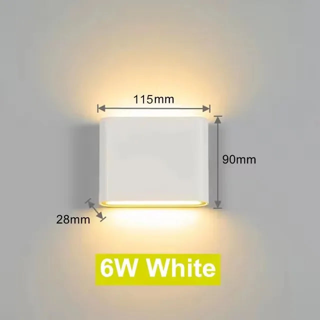 Modern Waterproof Outdoor 12W LED Wall Lamp IP65 Aluminum Up and Down Wall Sconce Garden Porch Decorative Light 110V 220V