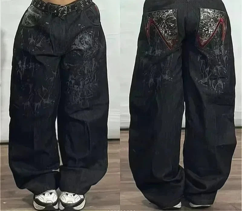 Jeans à jambes larges unisexes pour femmes, pantalons de vadrouille chauds, Street Y2K, Hip Hop, Joker Respzed, New Clearance Spot, American Fashion