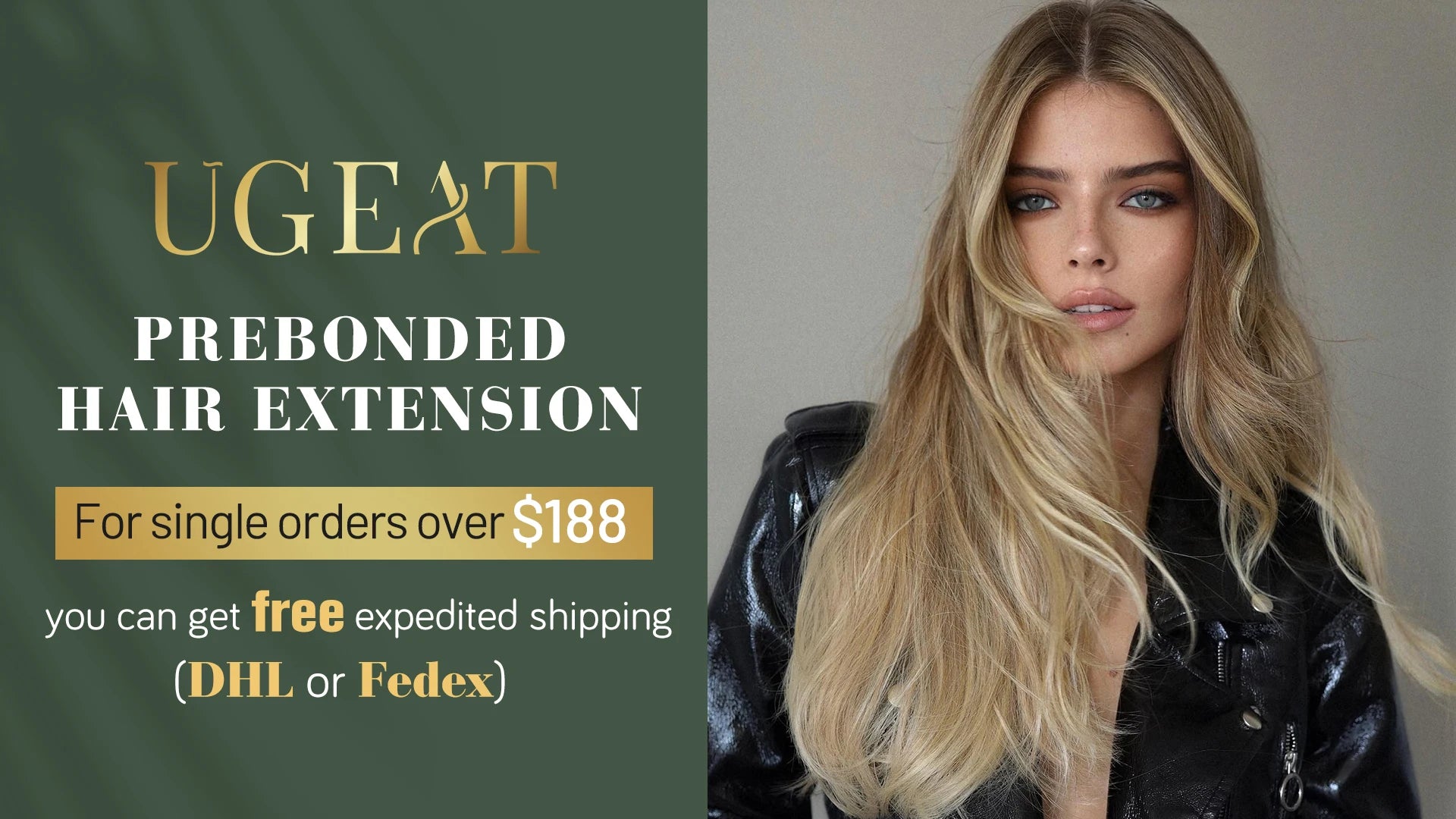 Ugeat U-Tip Human Hair Extensions 1g/s U-Tip Hair for Women 14-24" Pre-Glued Hair Extensions 50g/100g Keratin Tip Hair