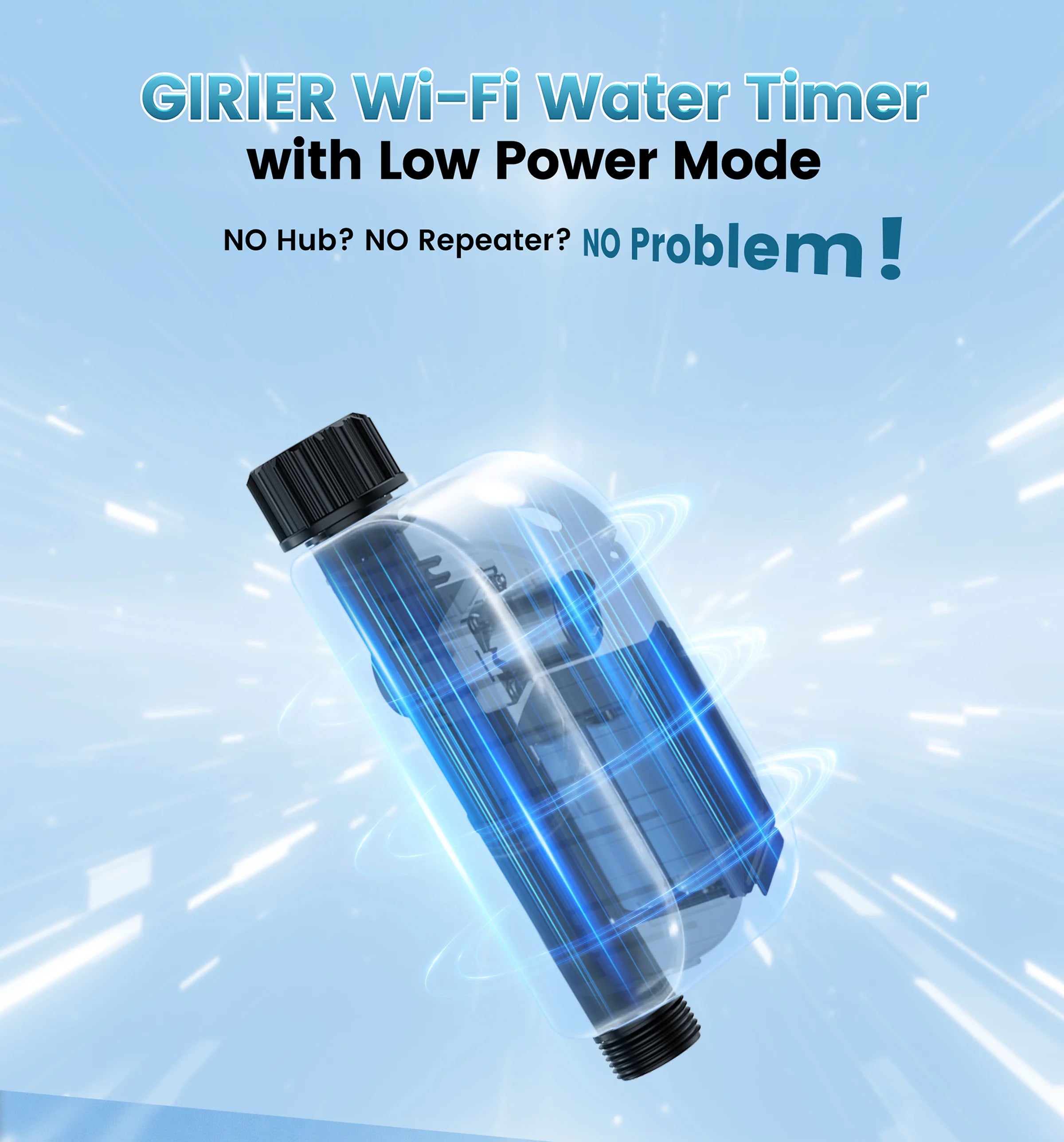 GIRIER Tuya Smart Water Timer WiFi Programmable Irrigation Controller for Hose Irrigation, No Hub Required, Works with Alexa