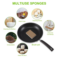 Paquet d'éponges naturelles écologiques pour la vaisselle, éponge de cuisine bionickel able avec épurateur AMP compostable, 12 pièces