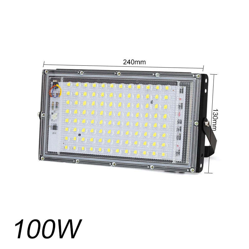 Éclairage LED étanche AC 220V IP65 projecteur extérieur projecteur 50W 100W 150W LED réflecteur lampadaire éclairage paysager