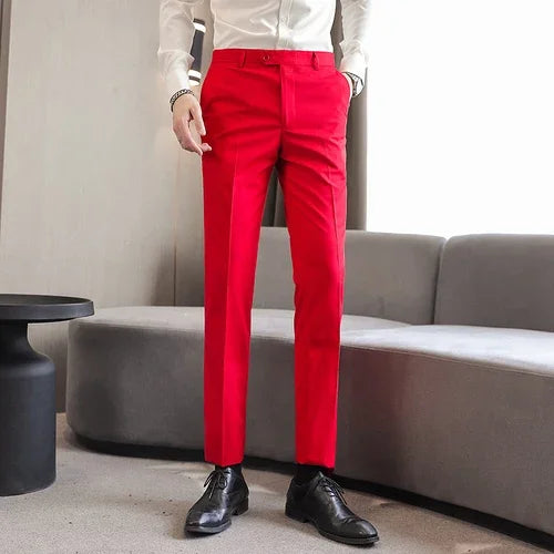 Pantalons formels hommes 2024 nouveau élégant homme bureau travail pantalon décontracté élastique coton pantalon hommes 17 couleurs pantalons Hombre
