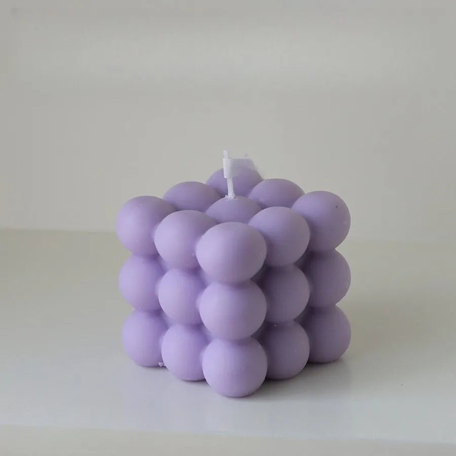 Bougie parfumée en forme de Cube à bulles, 1 pièce, faite à la main, pour aromathérapie, cire de soja, décoration de la maison, bougies pour fête d'anniversaire et de mariage