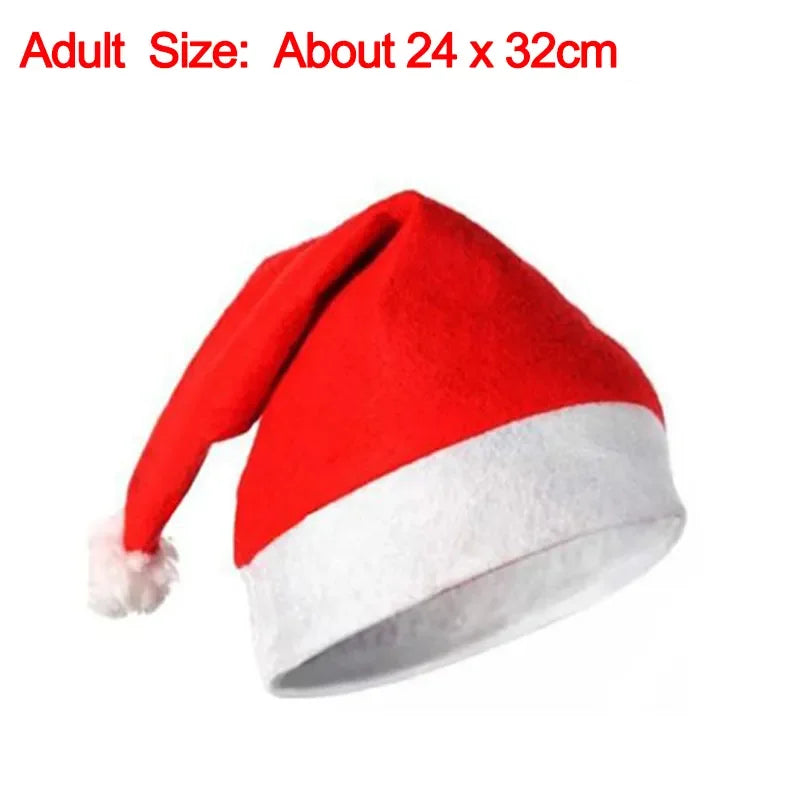 Chapeau de Noël rouge pour adultes et enfants, père Noël de dessin animé, arbre de Noël, articles de fête, cadeaux de Noël, décorations